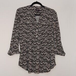 Cocomo Black and White Chevron Women's Top